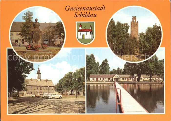 Schildau Gneisenau-Denkmal Schildbergturm Platz der DSF Freibad