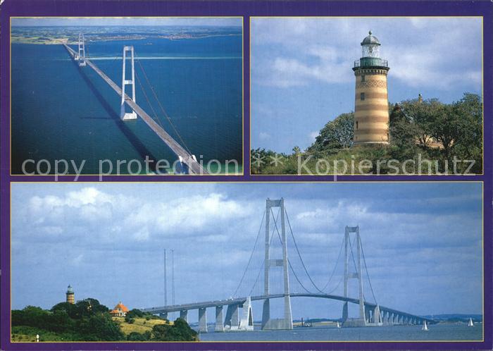 Bruecken Bridges Ponts Storebaeltsbroen Daenemark Leuchtturm