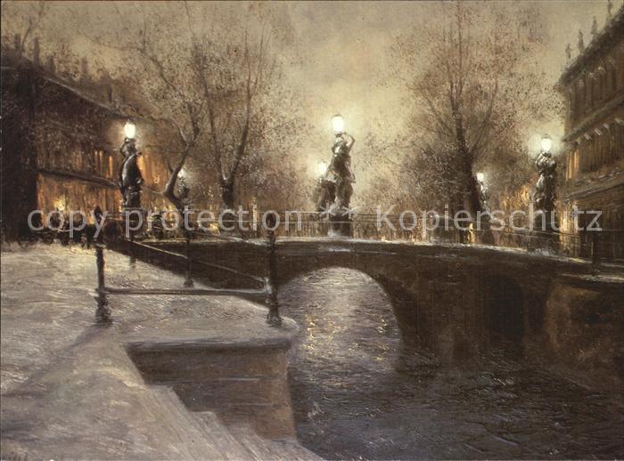 Kuenstlerkarte Gerhard Geidel Potsdam Breite Bruecke