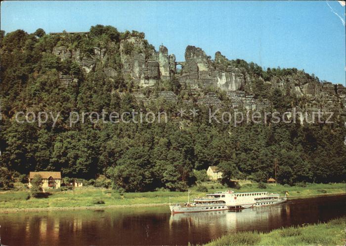 Motorschiffe Rathen Basteifelsen Basteibruecke
