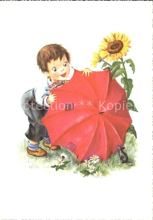 Kinder Child Enfants Regenschirm Sonnenblume Maus