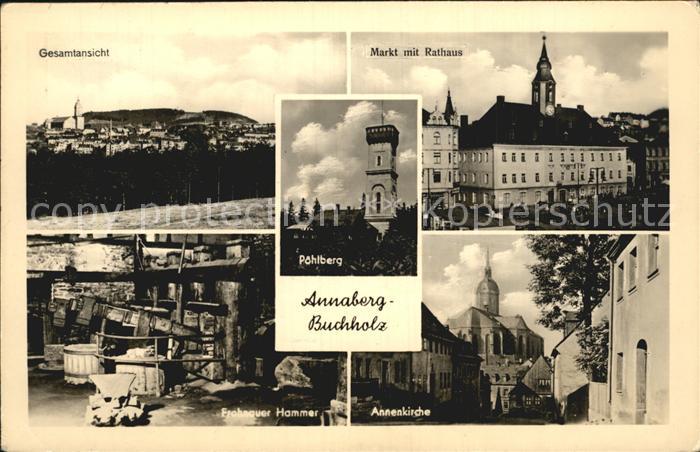 Annaberg-Buchholz Erzgebirge Markt Rathaus Poehlberg Annenkirche