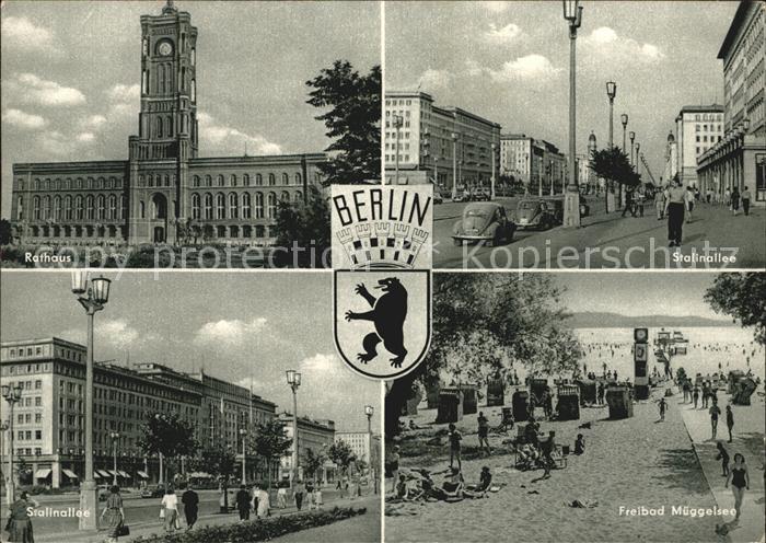 BERLIN  CITY Stalinallee Freibad Mueggelsee Rathaus