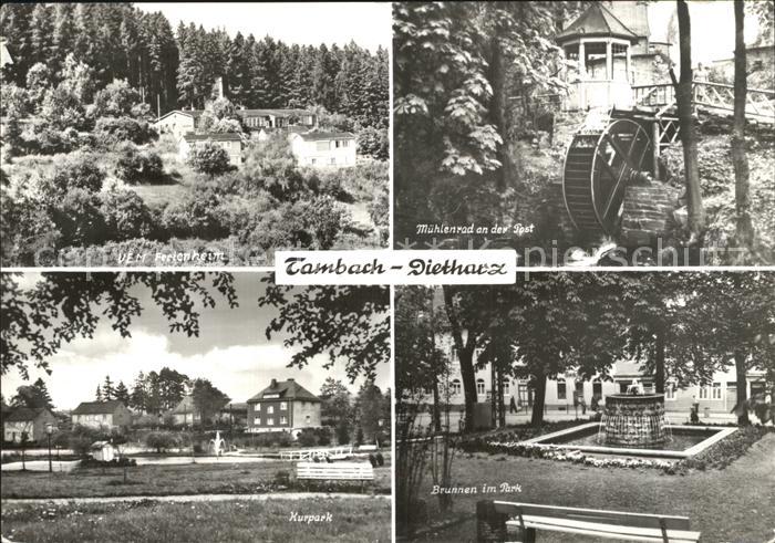 Tambach-Dietharz VEM Ferienheim Brunnen Kurpark Muehlenrad an der Post