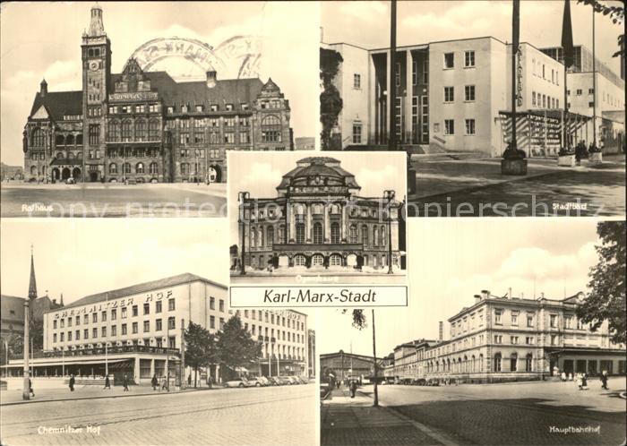 Karl-Marx-Stadt Hauptbahnhof Rathaus Chemnitzer Hof