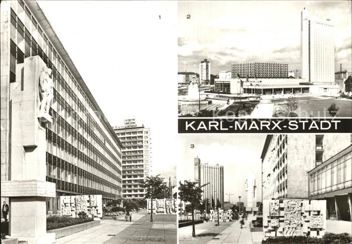 Karl-Marx-Stadt Stadthalle Ensemble Lobgedichte Karl-Marx-Allee