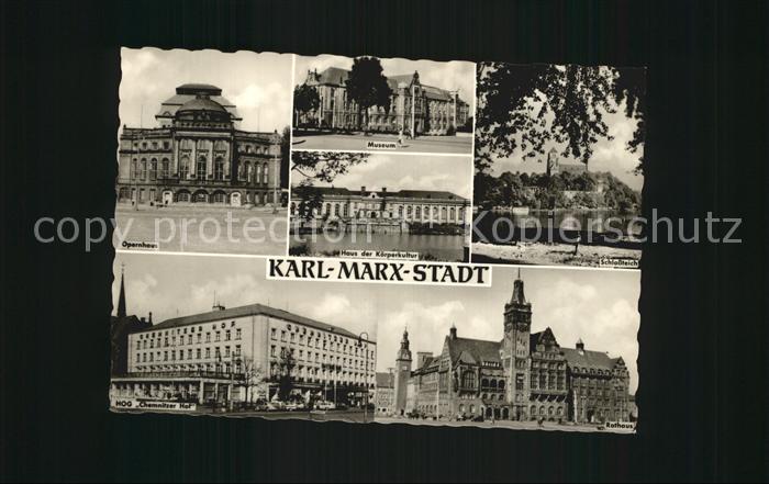 Karl-Marx-Stadt Opernhaus Chemnitzer Hof Rathaus Haus der Koerperkultur