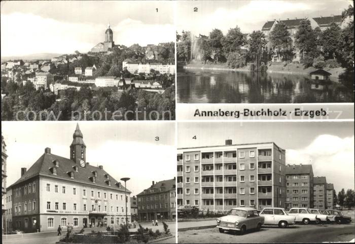 Annaberg-Buchholz Erzgebirge Schutzteich Rathaus Neubaugebiet Hermann Matern