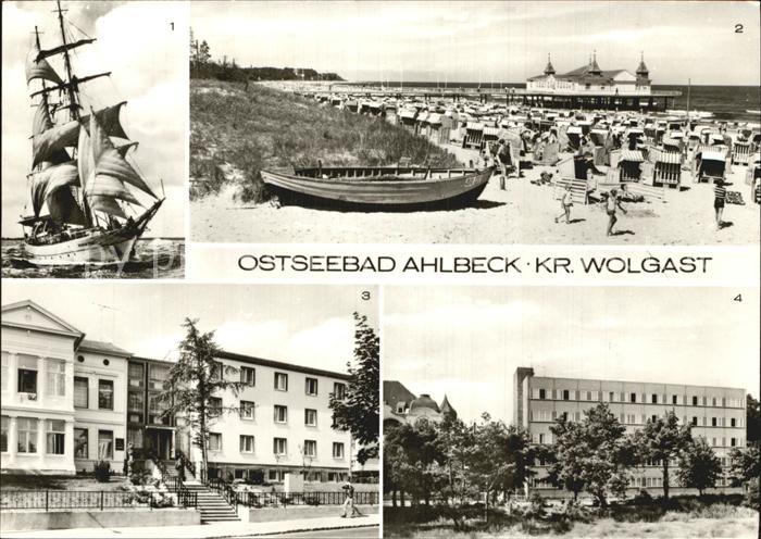Ahlbeck Ostseebad Segelschulschiff Wilhelm Pieck Seebruecke FDGB Erholungsheim F