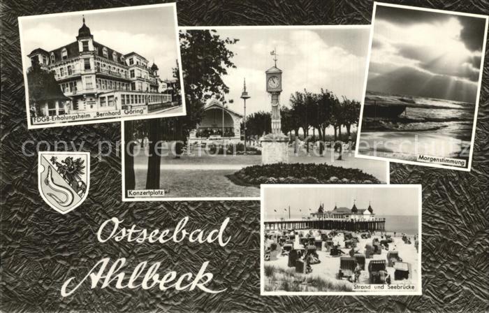 Ahlbeck Ostseebad Konzertplatz Seebruecke Strand FDGB Erholungsheim Bernhard Goe
