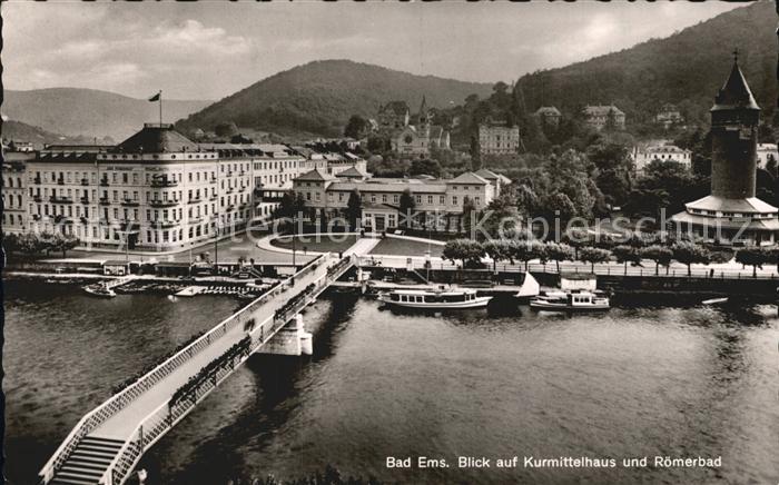 Bad Ems Brueckenpartie mit Kurmittelhaus und Roemerbad