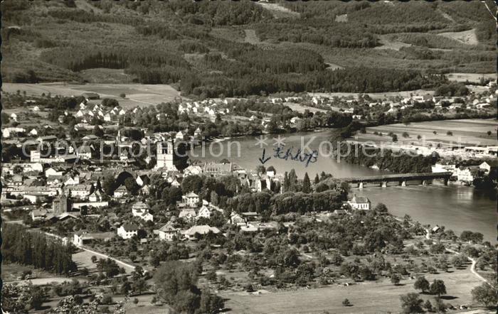 Bad Saeckingen Fliegeraufnahme Rheinpartie mit Schloss