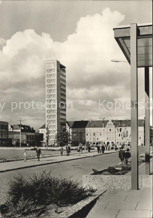 Neubrandenburg Karl-Marx-Platz mit Turmhochhaus