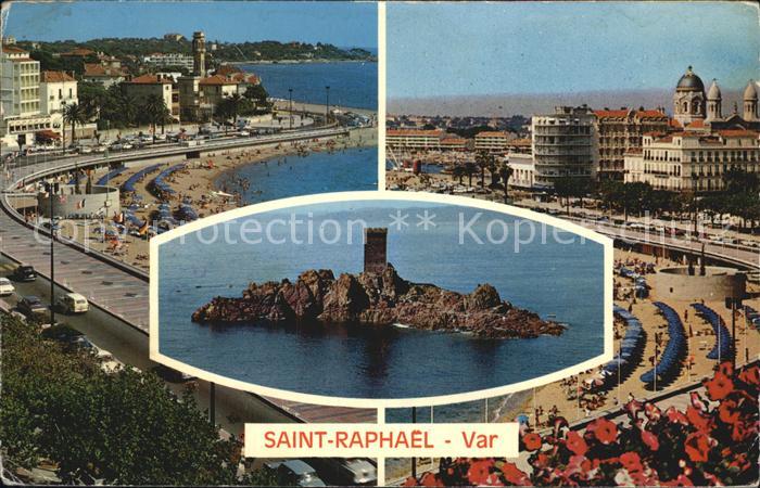 Saint-Raphael Var Vue generale Plage Cathedrale Ile