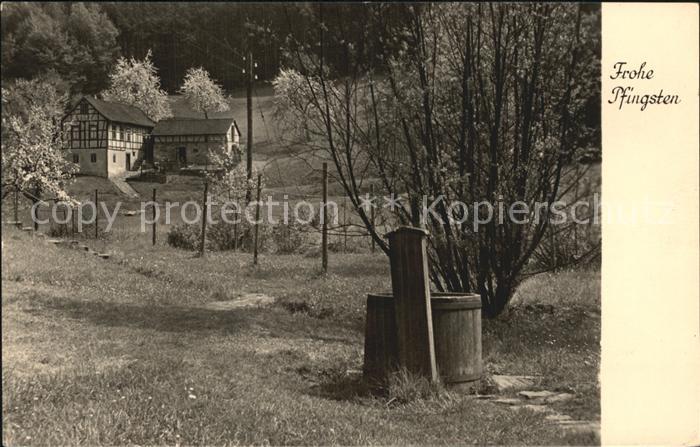 DRESDEN Elbe Brunnen Bauernhof Pfingsten