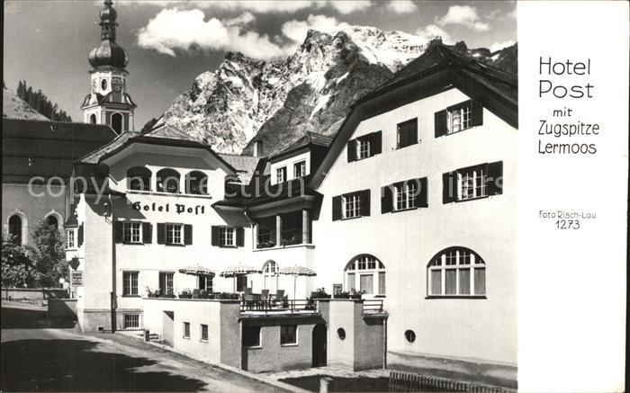 Lermoos Tirol Hotel Post Kirchturm Zugspitze Wettersteingebirge