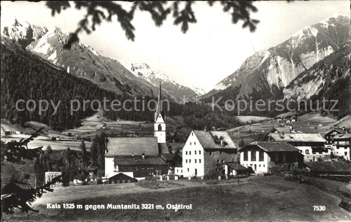 Kals Grossglockner Ortsansicht mit Kirche gegen Muntanitz