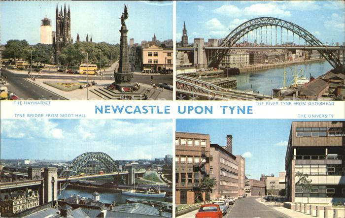 Newcastle upon Tyne Haymarket Monument River Tyne from Gateshead University Tyne