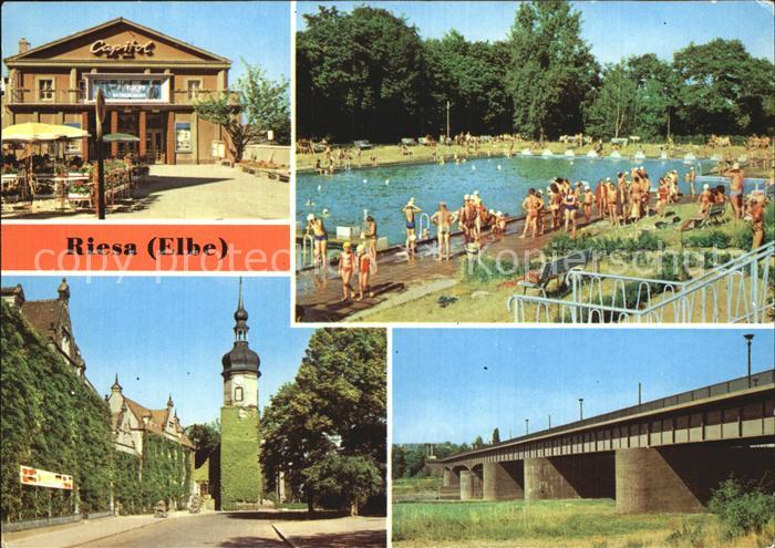 Riesa Sachsen Filmtheater Capitol Schwimmbad Rathaus Neue Elbbruecke