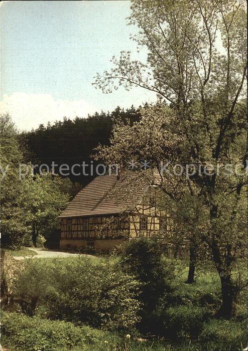 DRESDEN Elbe Bauernhaus Baumbluete Ostern