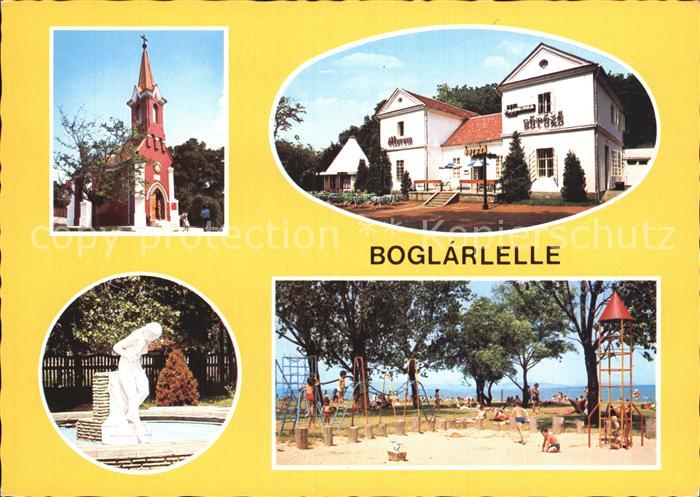 Boglarlelle Balatonlelle Kirche Hotel Restaurant Strand Kinderspielplatz Skulptu