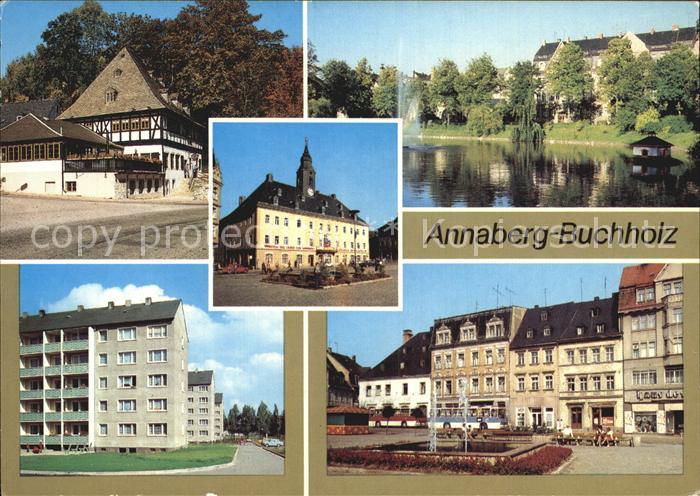 Annaberg-Buchholz Erzgebirge HO Gaststaette Frohnauer Hammer Schutzteich Rathaus