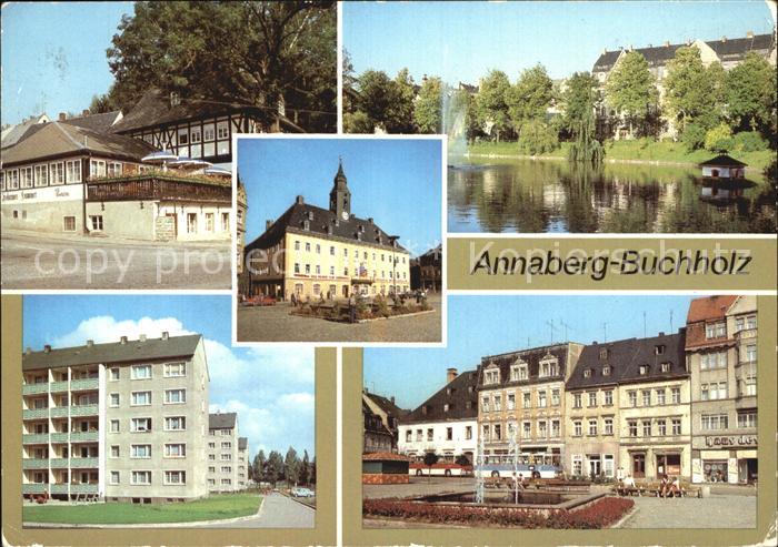 Annaberg-Buchholz Erzgebirge HO Gaststaette Frohnauer Hammer Schutzteich Rathaus