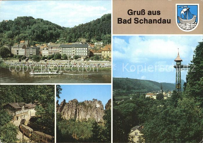 Bad Schandau Elbe Faehre Gaststaette Lichtenhainer Wasserfall Kirnitzschtalbahn