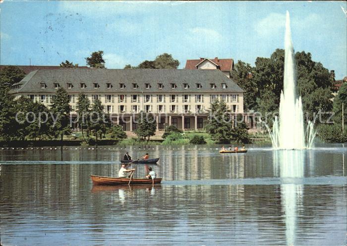 Bad Salzungen Kurhaus am Burgsee Ruderboot Fontaene