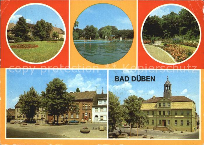 Bad Dueben Platz der Jugend Waldbad Hammermuehle Kurpark Markt Rathaus