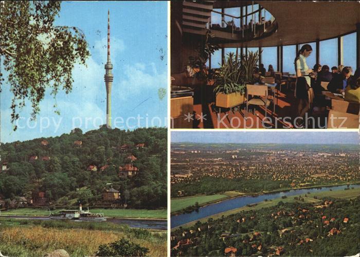 DRESDEN Elbe Panorama Blick vom Fernsehturm Restaurant