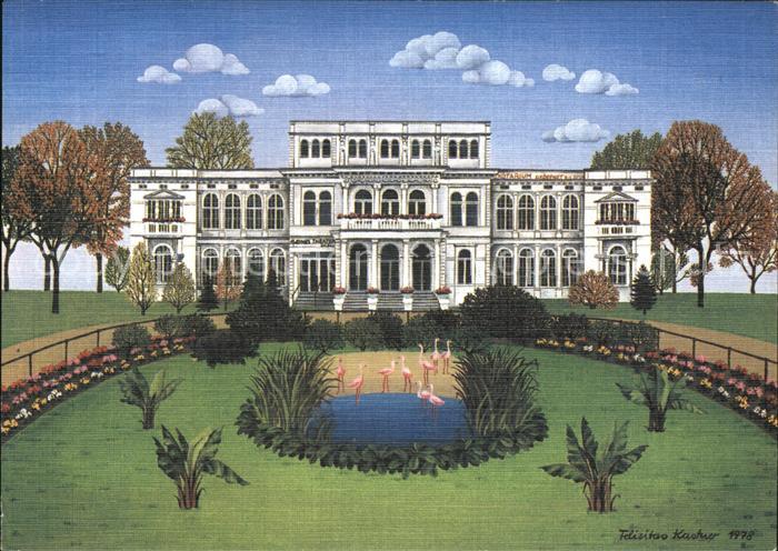 Frankfurt Main Gesellschaftshaus im Zoo Naive Malerei Felizitas Kastner Kuenstle