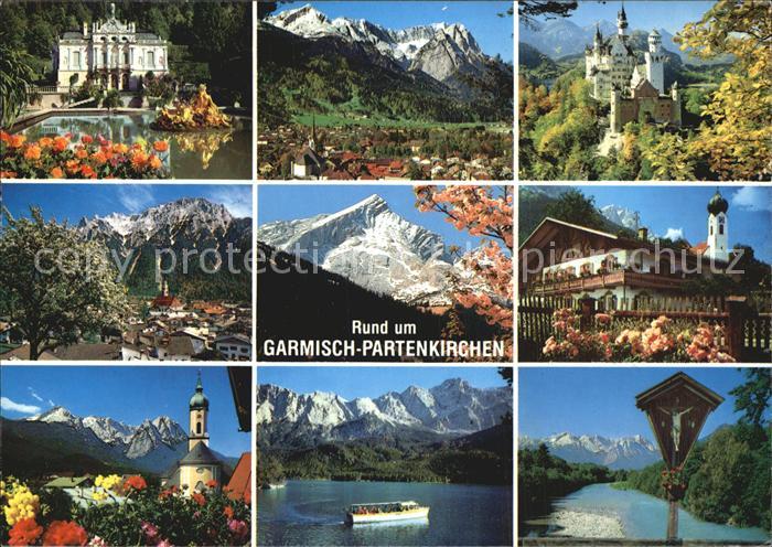 GARMISCH-PARTENKIRCHEN Bayern Schloss Linderhof Zugspitzgruppe Schloss Neuschwan