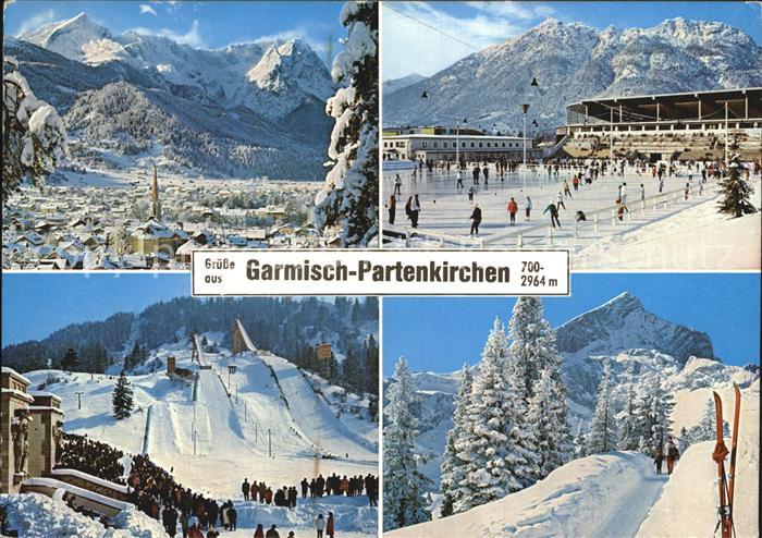 GARMISCH-PARTENKIRCHEN Bayern Panorama Kurort Wintersportplatz Zugspitzgruppe Ol