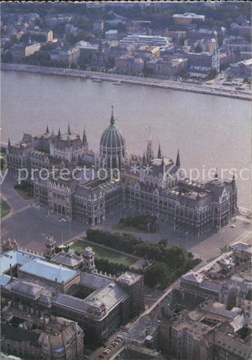 Budapest Parlamentsgebaeude 19. Jhdt. Fliegeraufnahme
