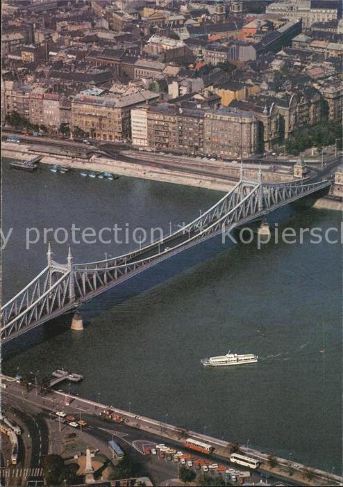 Budapest Freiheitsbruecke Donau Fliegeraufnahme