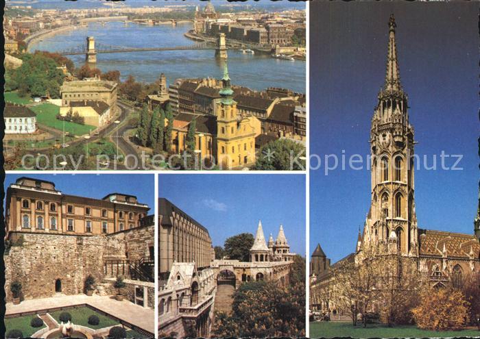 Budapest Blick ueber die Donau Gebaeude Kirche