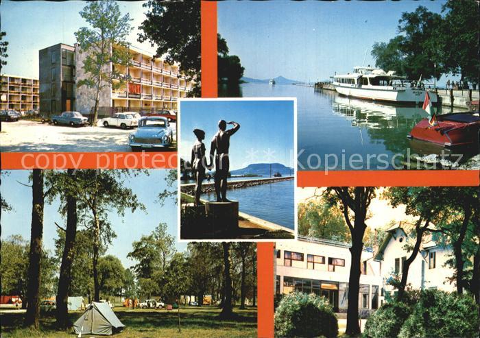 Fonyod Fuerdoe Hotel Camping Statuen Plattensee Anleger Motorboot