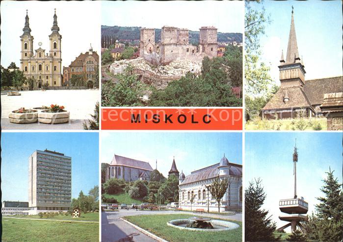 Miskolc Kirche Burgruine Hochhaus Platz Turm