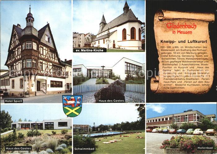 Gladenbach Hessen Hotel Spiess Fachwerkhaus Kirche Haus des Gastes Hallenbad Sch