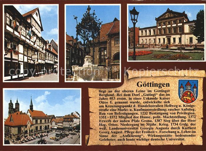 Goettingen Niedersachsen Haeuserpartie Innenstadt Marktplatz Gaenselieselbrunnen