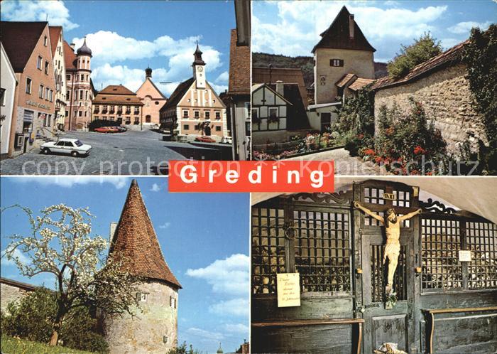 Greding Marktplatz Turm Stadtmauer Inri