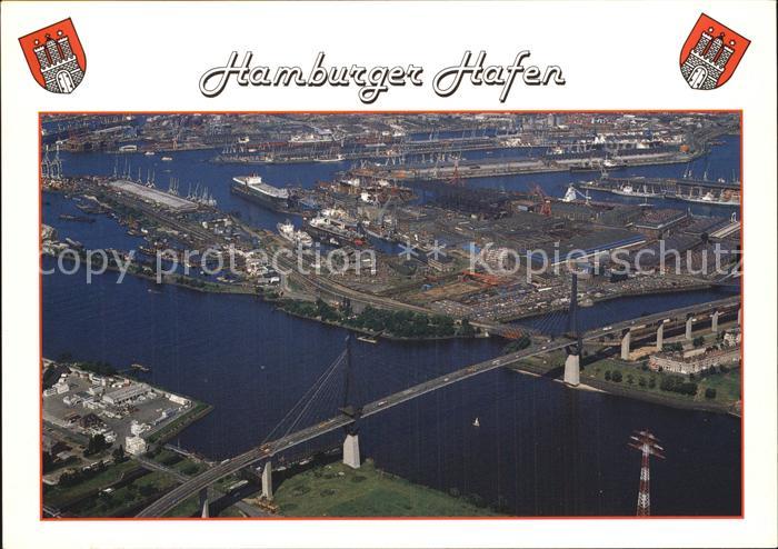 HAMBURG  CITY Hafen Koehlbrandbruecke Fliegeraufnahme