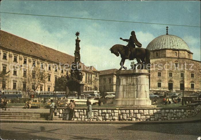Pecs Szechenyi ter Platz Denkmal Reiterstandbild