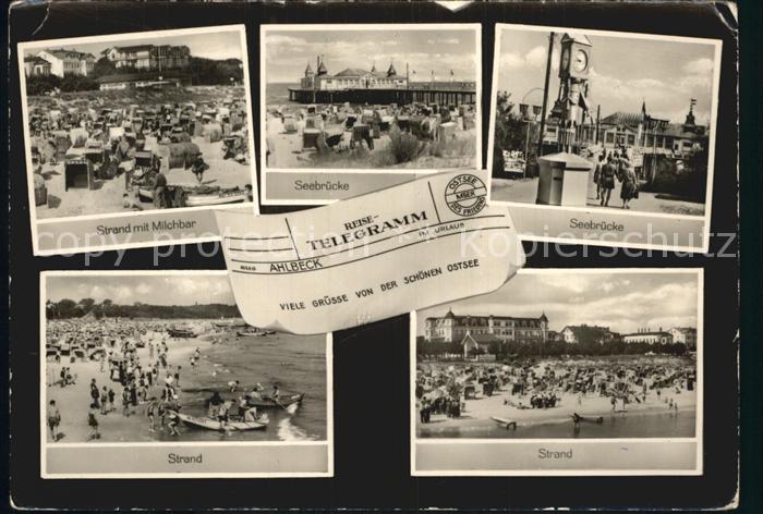 Ahlbeck Ostseebad Strand Milchbar Seebruecke Restaurant Standuhr