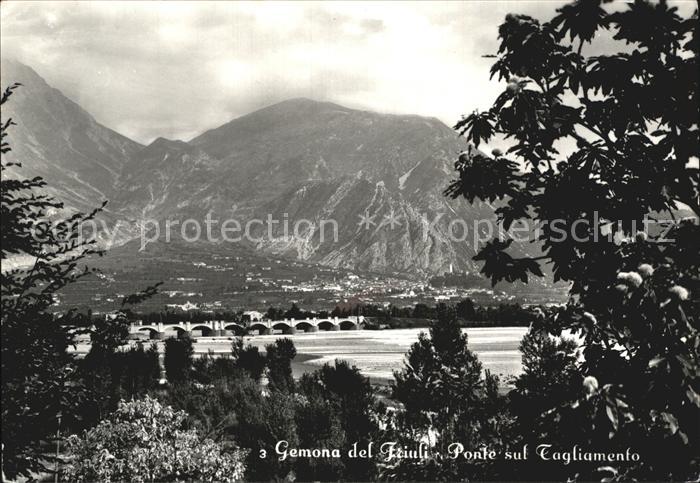 Gemona del Friuli Ponte sul Tagliamento Alpi Bruecke Alpenpanorama