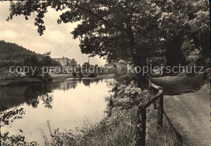 Nossen Partie an der Freiberger Mulde Schloss