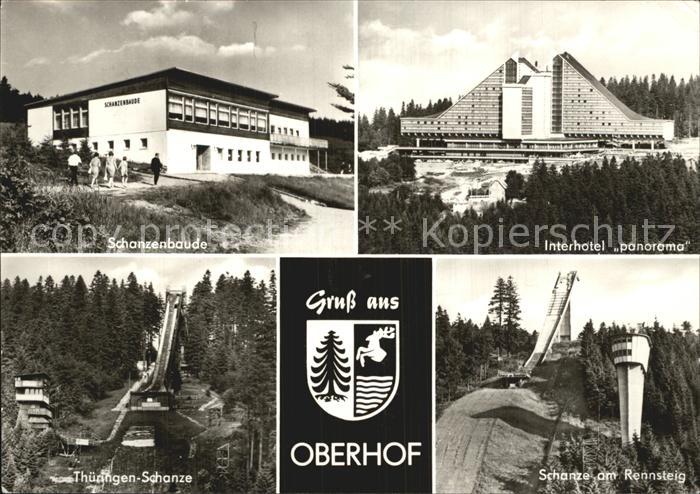 Oberhof Thueringen Schanzenbaude Interhotel Panorama Sprungschanze Rennsteig