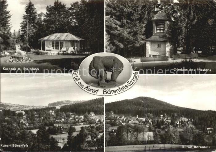 Baerenfels Erzgebirge Kurpark Steinbock Skulptur Glocken des Friedens Panorama K