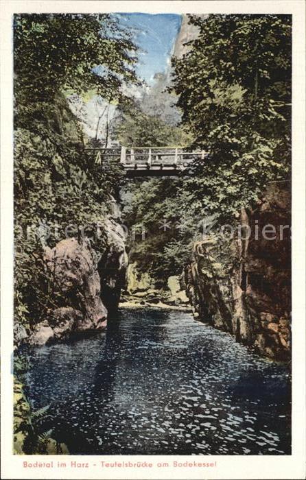 Harz Region Badetal Teufelsbruecke am Bodekessel